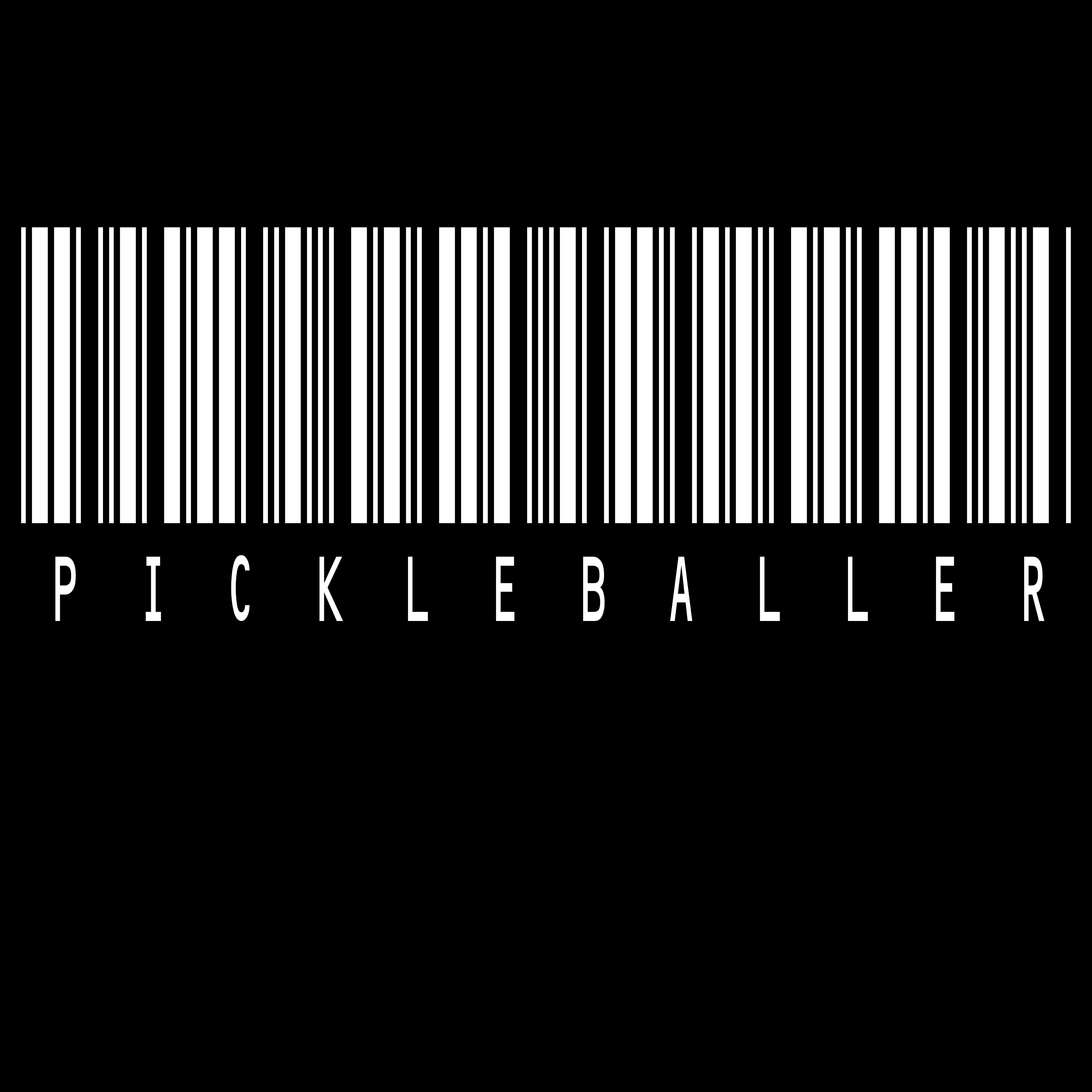 PickleBaller Barcode" Tee Certified. Verified. PickleBaller.