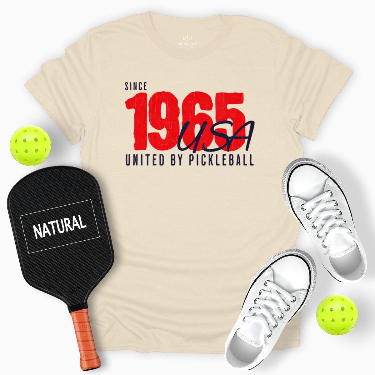 United by Pickleball Tee – Since 1965, Natural
