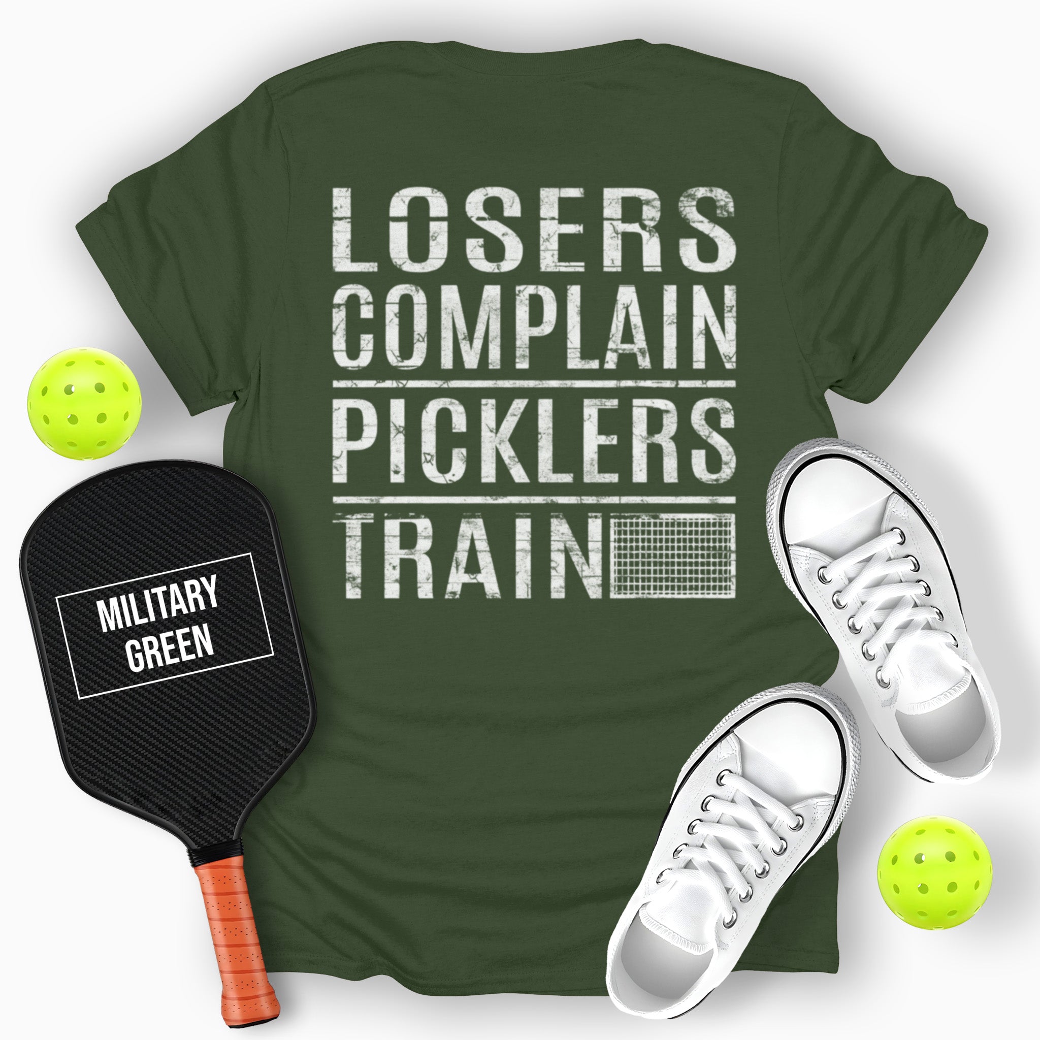 Losers Complain Picklers Train. Back Print Graphic T-Shirt