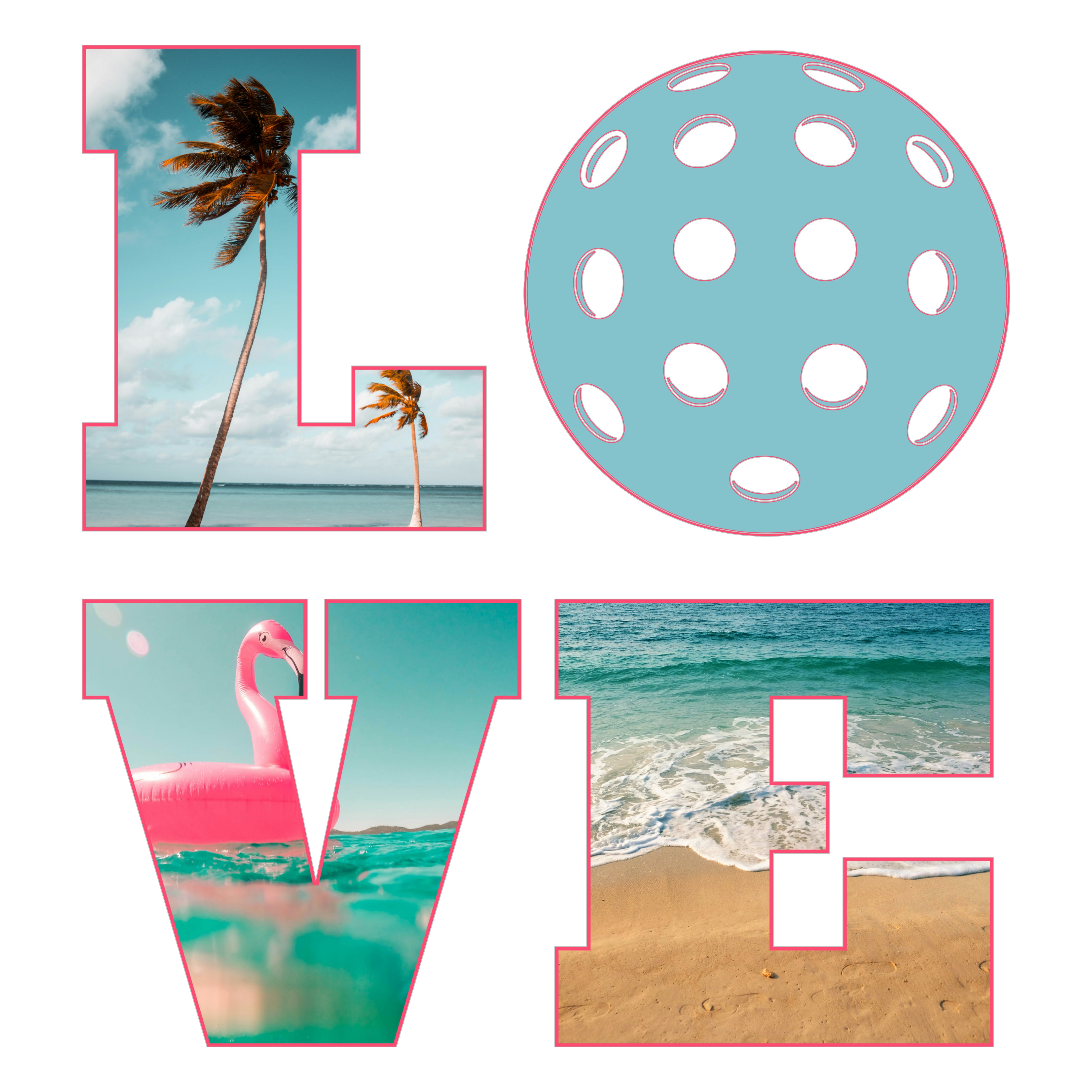 Love Pickleball Beach Vibes Graphic T-Shirt
