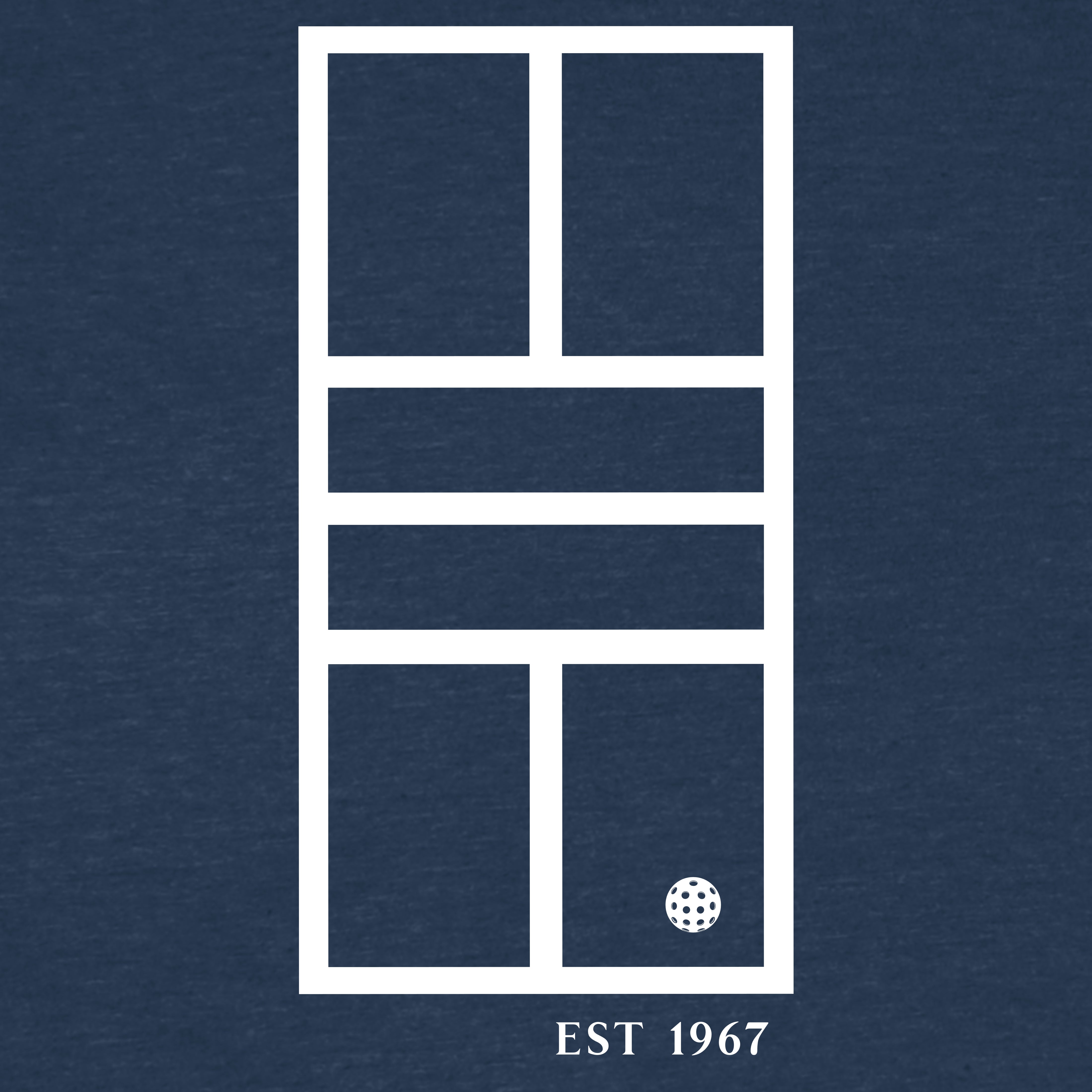 Pickleball Court Est 1967, Back Print Graphic T-Shirt