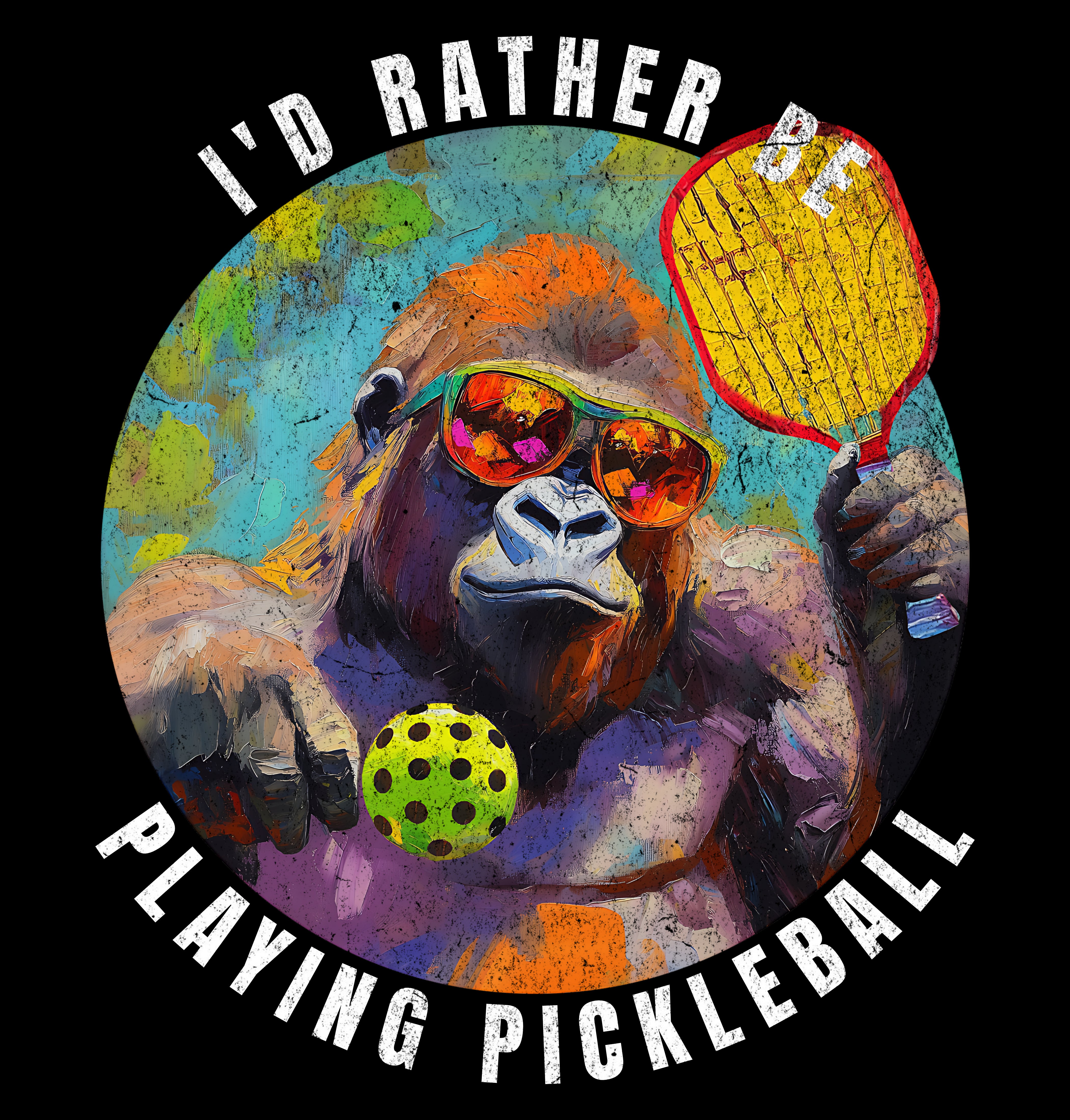 I’d Rather Be Playing Pickleball Chill Beast Graphic T-Shirt
