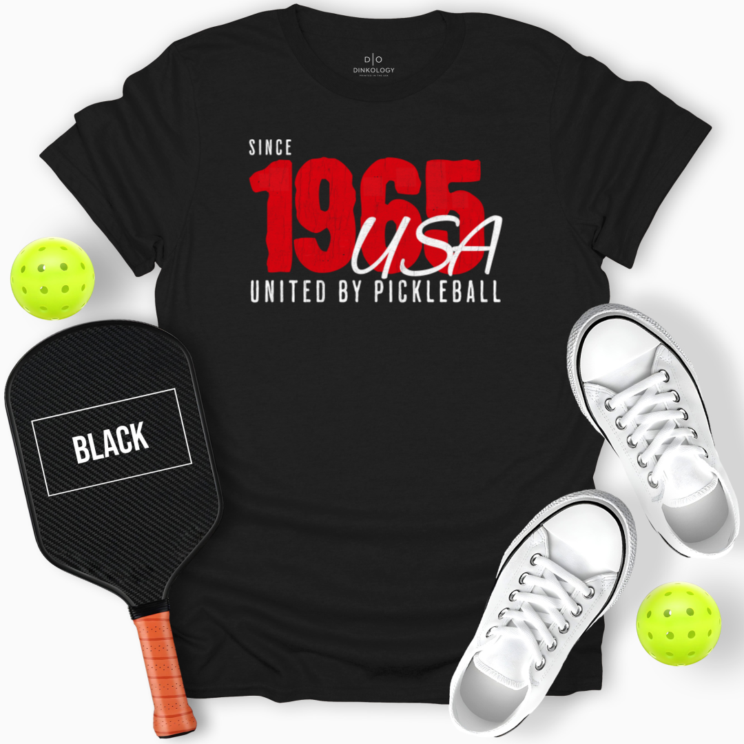 United by Pickleball Tee – Since 1965, Black