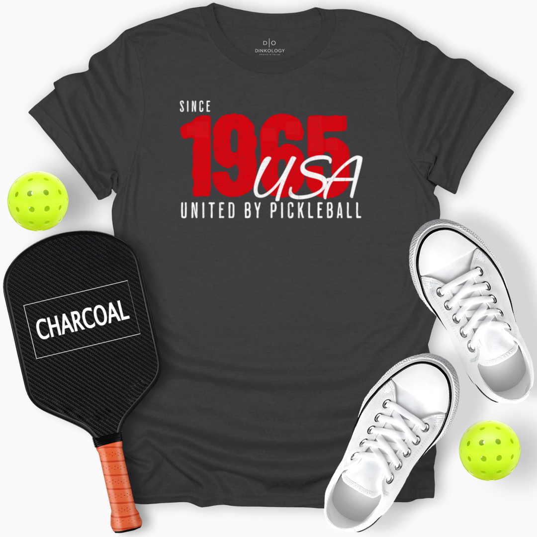 United by Pickleball Tee – Since 1965, Charcoal