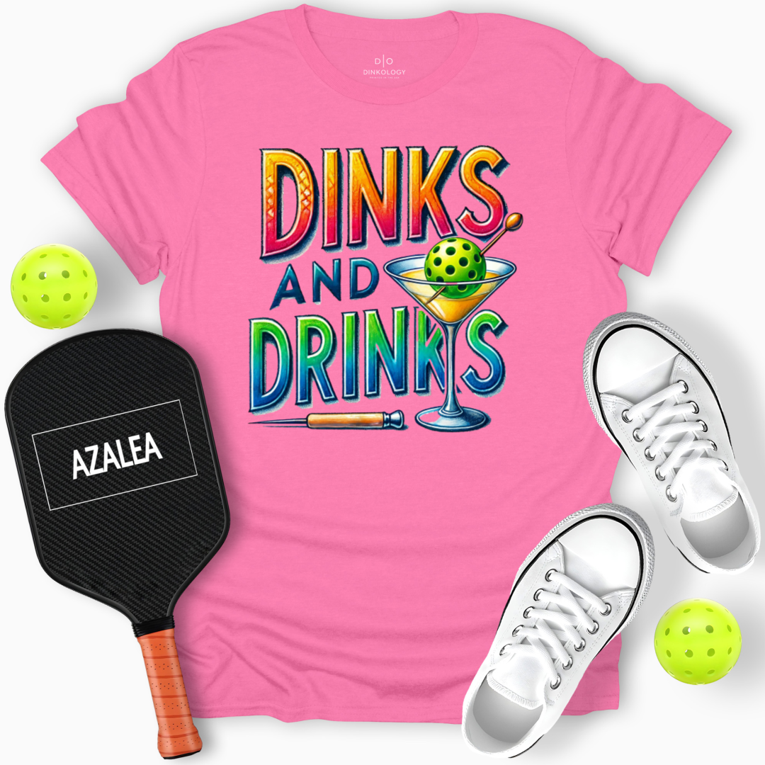 Dinks and Drinks Tee – The Perfect Double, Azalea