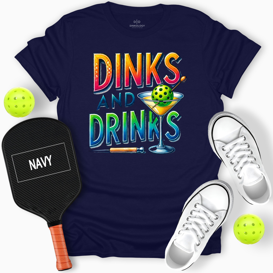 Dinks and Drinks Tee – The Perfect Double, Navy