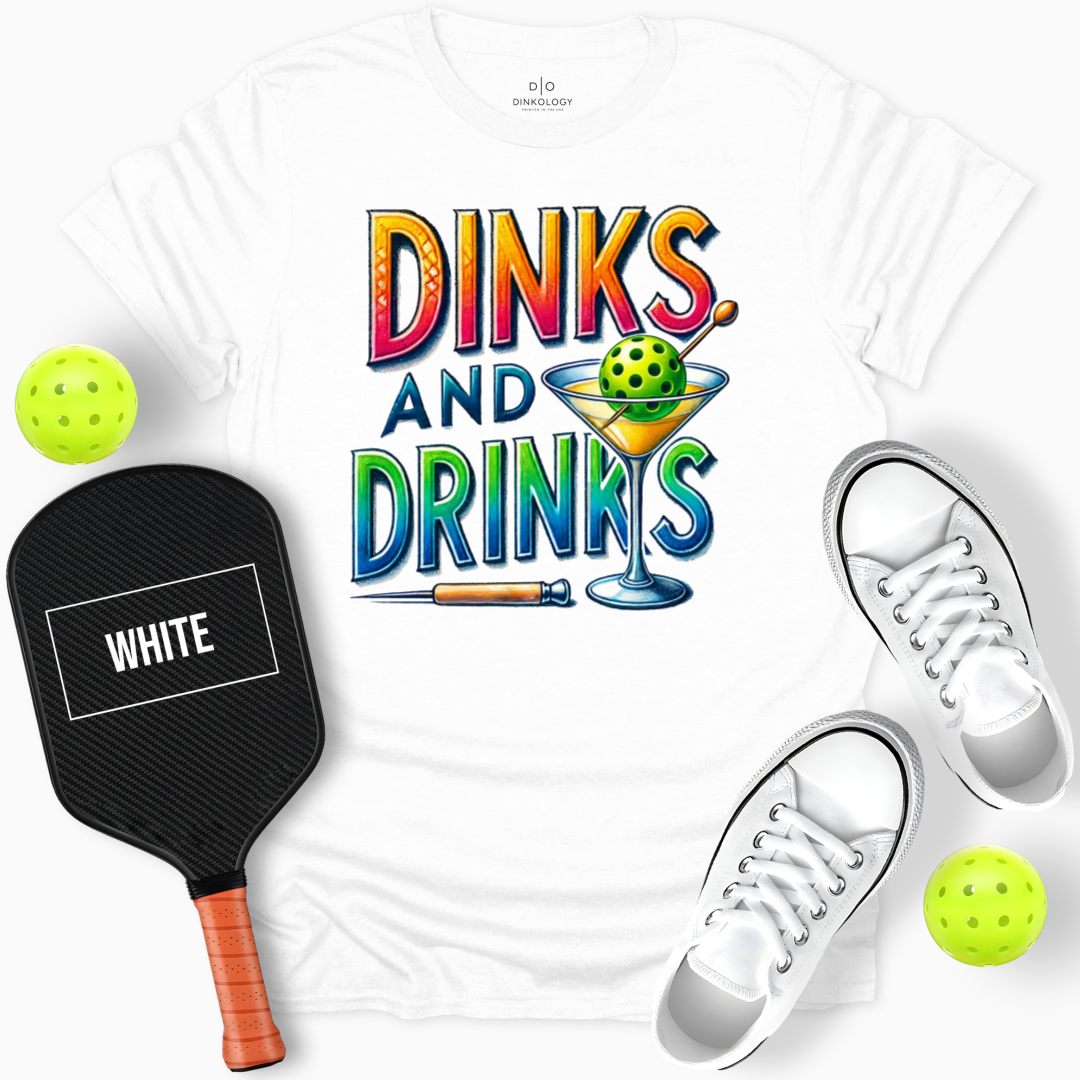 Dinks and Drinks Tee – The Perfect Double, White