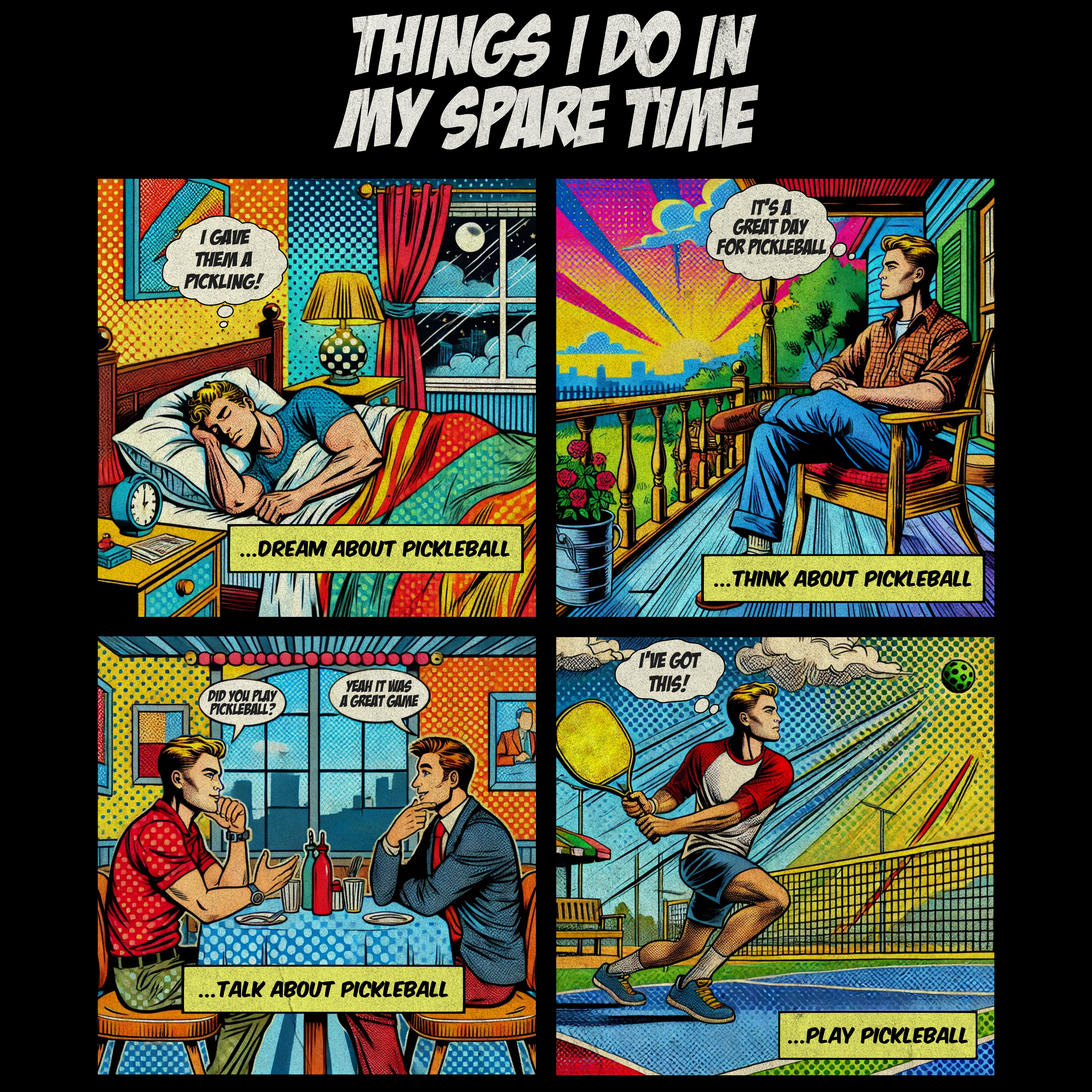 Things I Do in My Spare Time Pickleball Graphic T-Shirt