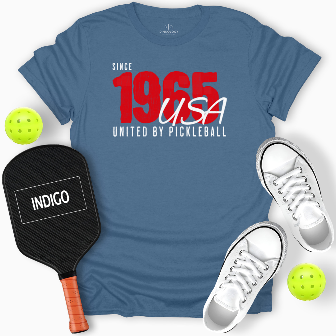 United by Pickleball Tee – Since 1965, Indigo Blue