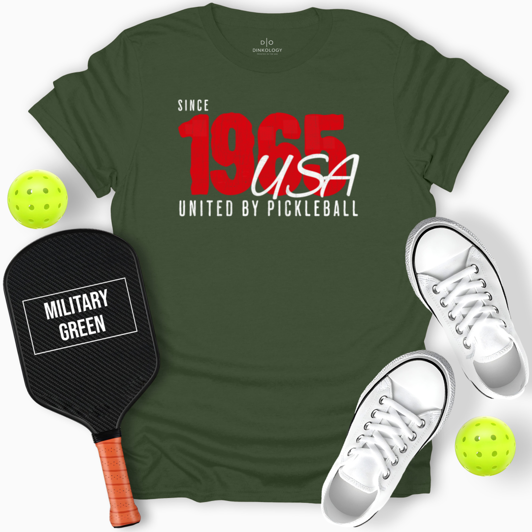 United by Pickleball Tee – Since 1965, Military Green