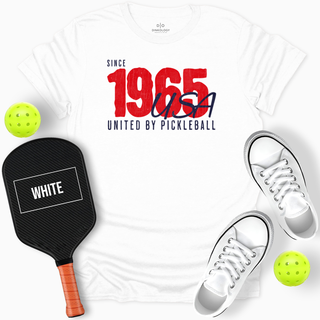 United by Pickleball Tee – Since 1965, White